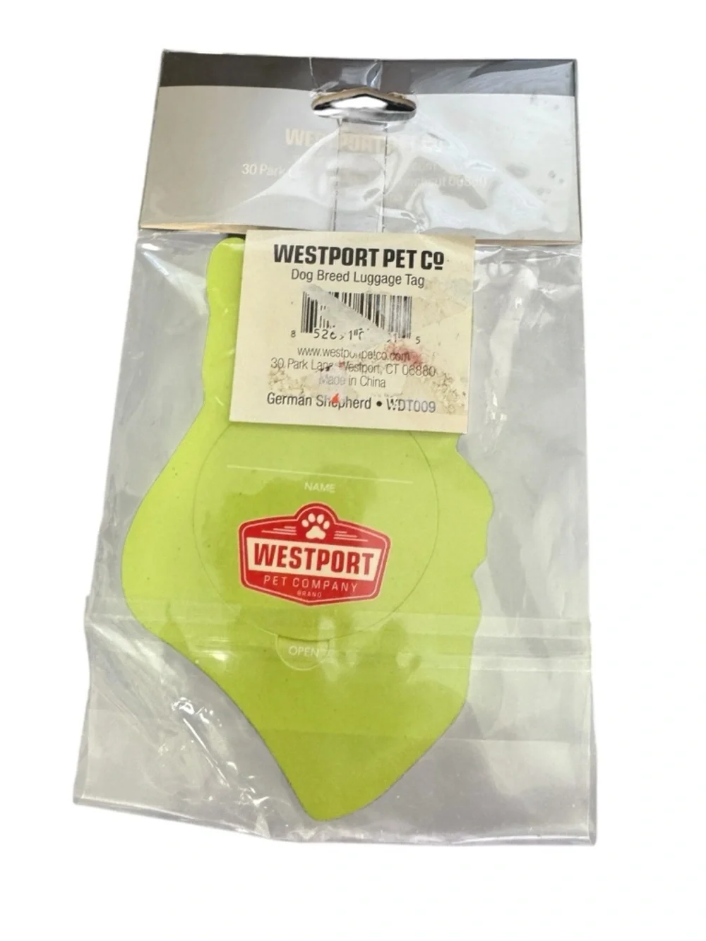 Westport Pet Company German Shepherd Luggage Tag Die-Cut ID Tag for Travel
